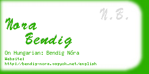 nora bendig business card