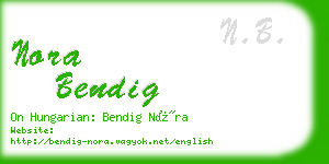 nora bendig business card